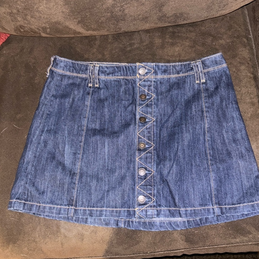 Dark Denim Button Up Hollister Skirt